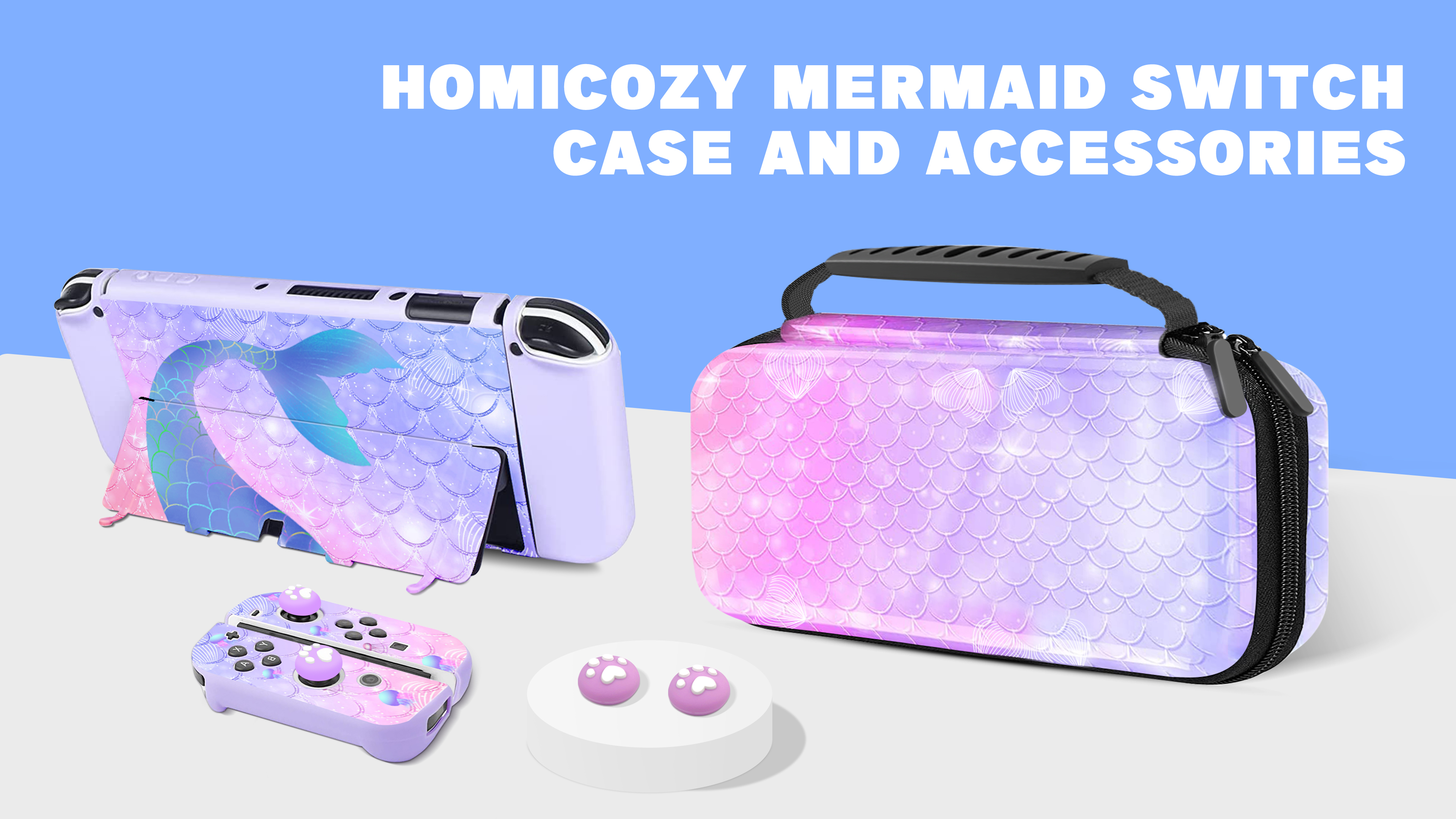 Amazon.com: homicozy Purple Mermaid Hard Carrying Case for